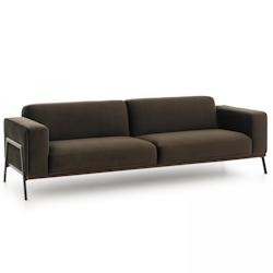 Oviala Business Canapé en velours 4 places kaki - vert aluminium 107042_0