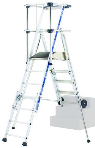 Plate-forme individuelle pliante télescopique - Normes NF - Charge utile 150 kg - Utilisation sur plans décalés_0