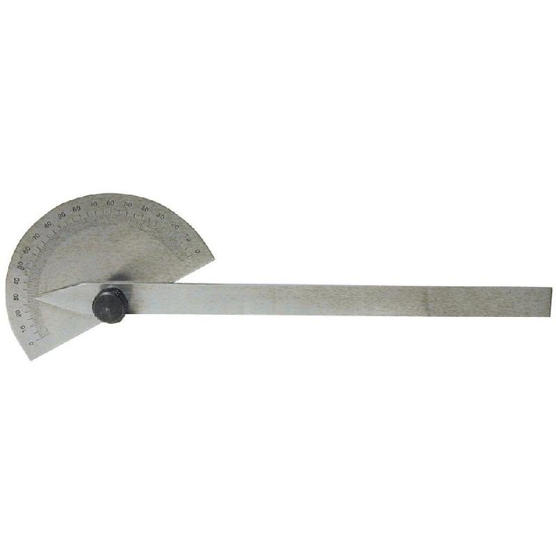 Rapporteur d'angle - 240 mm - acier inox chromé mat avec molette de serrage_0