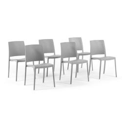 RATTATAN Set 6 Chaises Empilables en Polypropylène avec fibre de verre pour Jardin ou intérieur, hydrofuges et résistantes, design moderne - MARIA_0