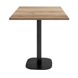 Restootab - Table 70x70cm - modèle Round snack chene delano - marron fonte 3760371519040_0