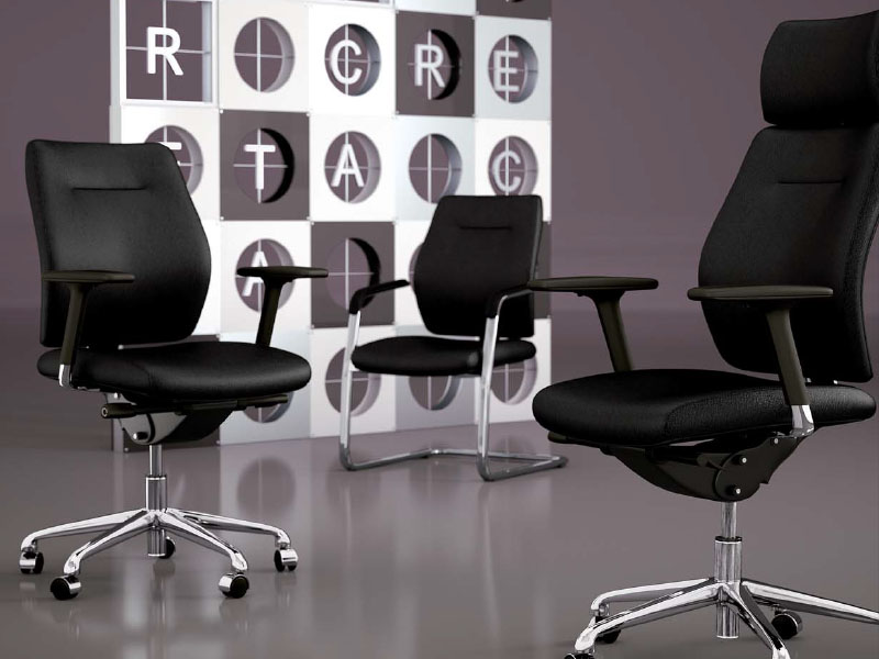 Siège de bureau Tenor - cuir de vache, mécanisme synchrone 6 positions, accoudoirs réglables_0
