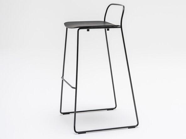 Tabouret haut en chêne avec repose pied Afi MDD_0