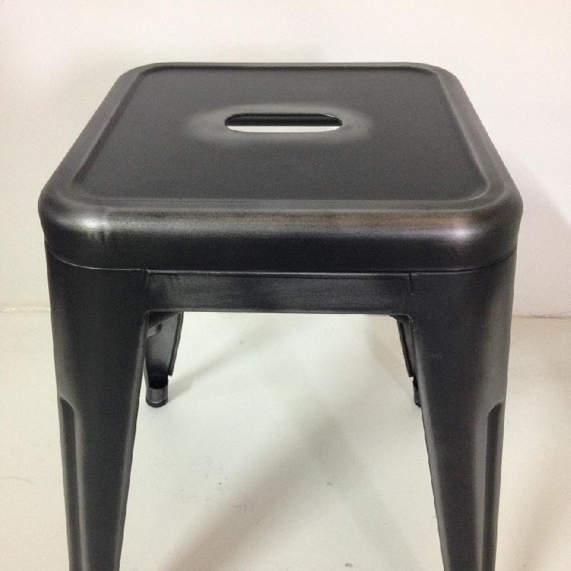 Tabouret Bas En Metal Factory 45cm Silver Vintage