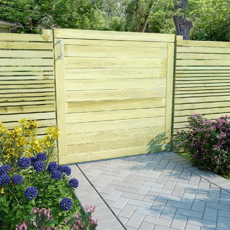 Vidaxl portail de jardin bois de pin imprégné 100x100 cm 45333_0