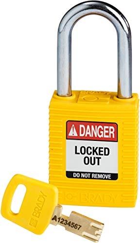 CADENAS SAFEKEY NYLON, 38MM X 84MM X 19MM, JAUNE BRADY NYL-YLW-38ST-KD_0