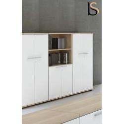 Armoire à portes battantes avec niche bibliothèque – MDD – Plusieurs dimensions et coloris disponibles_0