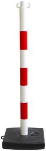 Balise de signalisation rouge et blanche - Support de chaîne - Hauteur 90cm - Socle à lester - CATAL321_0