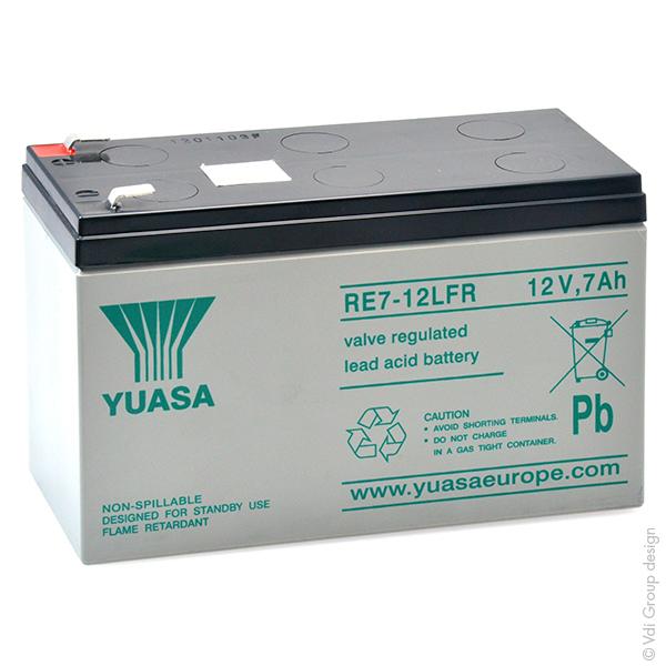 Batterie plomb AGM Yuasa RE7-12LFR - 12V 7Ah - Longue durée de vie 10 ans_0