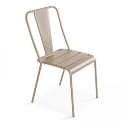 Oviala Business Chaise en métal taupe - gris acier 105775_0