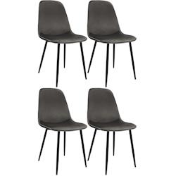 CLP Chaise de salle à manger Maryam Anthracite/Velours - gris textile 327431_0