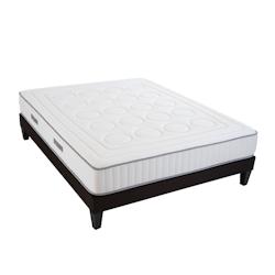 Ensemble   Matelas Mémoire de forme + Sommier Bois 180x200 cm CRISTAL OLYMPE LITERIE - blanc 4VP.CR.K15.1820_0