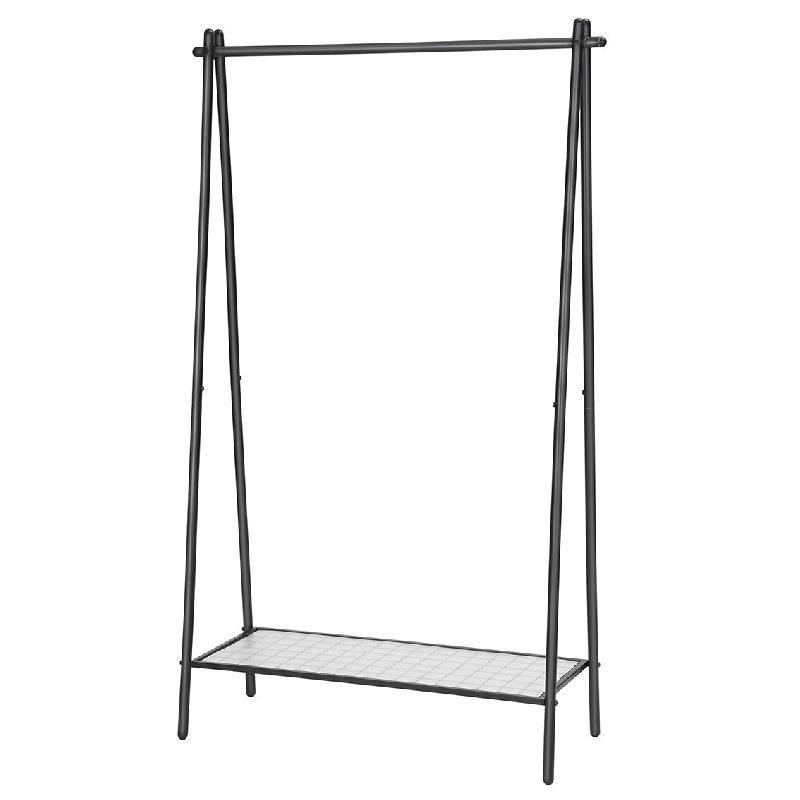 Helloshop26 - Portemanteau métallique portant à vêtements avec tringle étagère inférieure style sobre pour chambre dressing 12_0007121 - métal_0