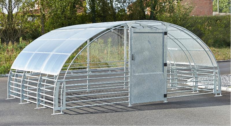 Mottez - Abri sécurisé pour 12 vélos avec porte grande largeur et ouverture par digicode - M026V_0