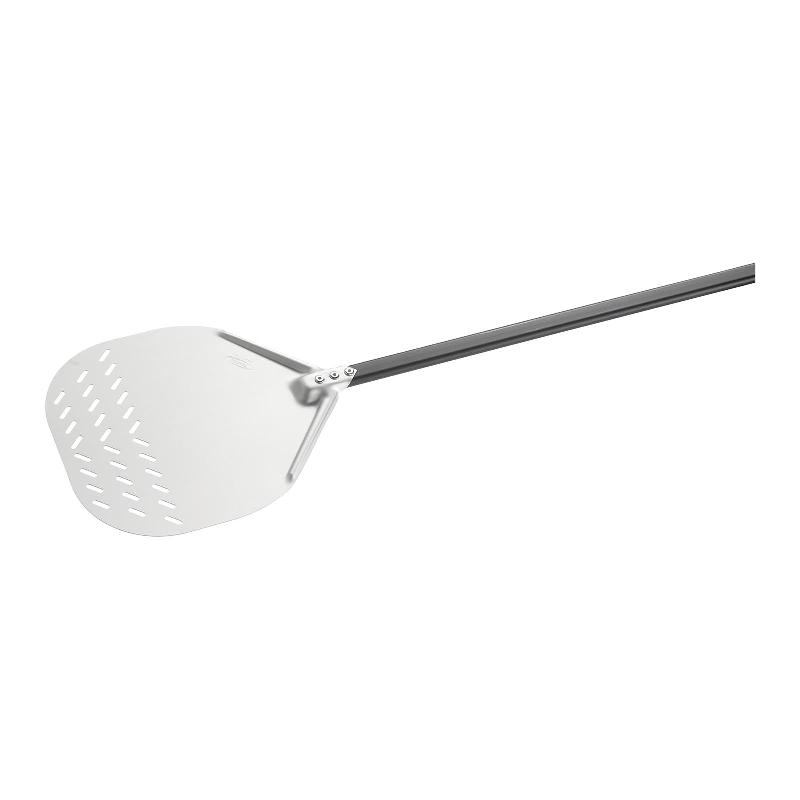 Pelle à pizza professionnelle Gi. Metal - tête perforée 32 x 32 cm - manche 120 cm en aluminium anodisé - référence 14_0004747_0