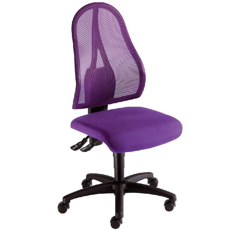 SIÈGE DE BUREAU ERGONOMIQUE OPEN POINT COLOR - AJUSTABLE - EN MAILLE FILET - HAUTEUR DOSSIER 58 CM - COULEUR VIOLET