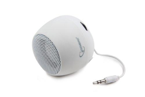 Gembird SPK-103-W - Enceinte portable filaire avec amplificateur externe, 2W RMS, batterie lithium 400mAh, couleur blanche_0
