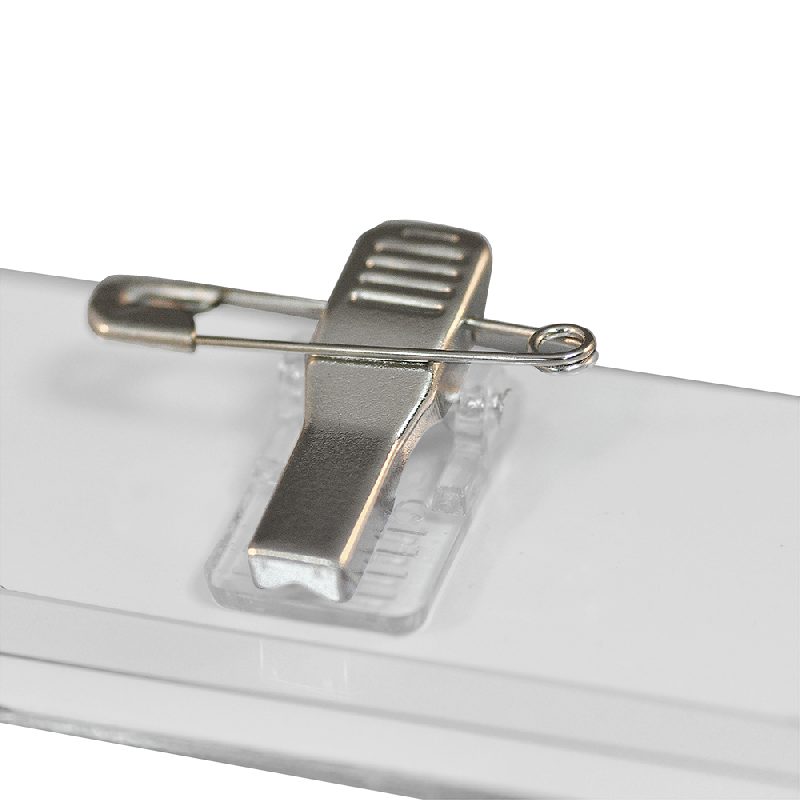 7166.50 - Porte-badge pince + épingle - PVC transparent semi-rigide - Dimensions 57x90mm_0