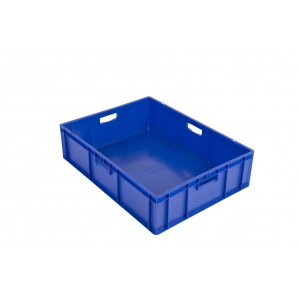 Bac en plastique norme Europe - 800 x 600 x 210 mm - Bleu - Contact alimentaire - Rolléco_0
