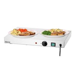 Bartscher Plaque inox chauffante 2 zones, 250 W, 220 V - MONO - 3667335015832_0