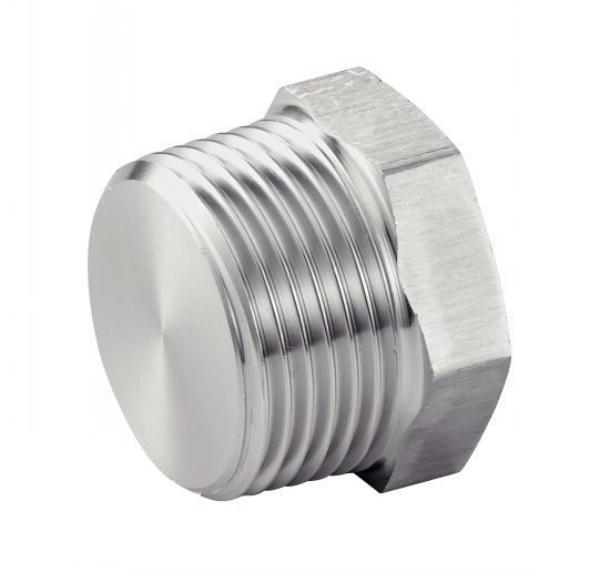 Bouchon mâle tête hexagonale - Inox 316L usiné - Diamètres DN6 à DN100 - Filetage Gaz ou NPT - PN50 - Norme ISO 7/1_0