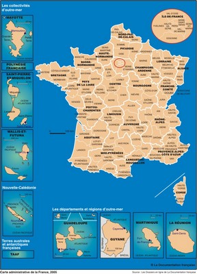 Carte : découpage administratif de la france_0
