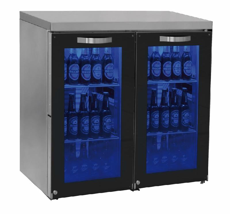 Réfrigérateur bar gauche avec 2 portes battantes en verre, 90+90 bouteilles, 0°/+8°c - IBC0057_0