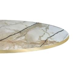 Restootab Plateau Ø70 decor marbre calcuta chants laiton - blanc Bois manufacturé PL-R70M-MB.CALC-LAI_0
