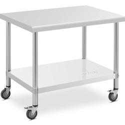 Royal Catering RCAT-100/70-W Table de Travail 70 x 100 cm - Capacité de Charge 155 kg - Plan de Travail pour Atelier et Cuisine - multi-matériau 406_0