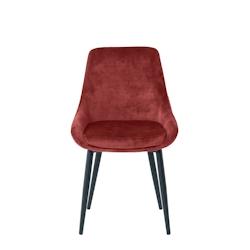 SIT Möbel Lot de 2 chaises en velours | Accoudoirs Supposed | Revêtement en velours rouge | Pieds en métal noir | L 48 x P 57 x H 84 cm - multicolo_0