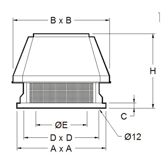 Tourelle d'extraction à 2 vitesses, 10200 m³/h, homologué cticm pour 400°/2 h - TNS80068_0
