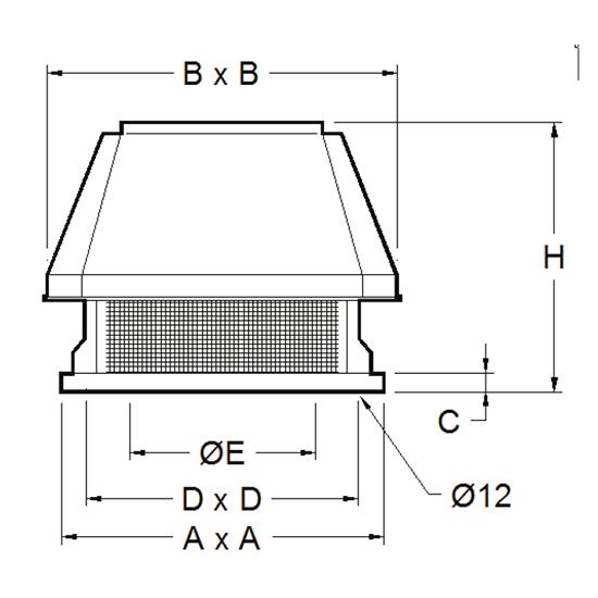 Tourelle d'extraction à 2 vitesses, 10200 m³/h, homologué cticm pour 400°/2 h - TNS80068_0