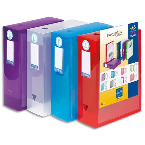 Viquel boîte de classement personnalisable propyglass dos 10cm, pp 8/10e. Coloris translucides assortis_0