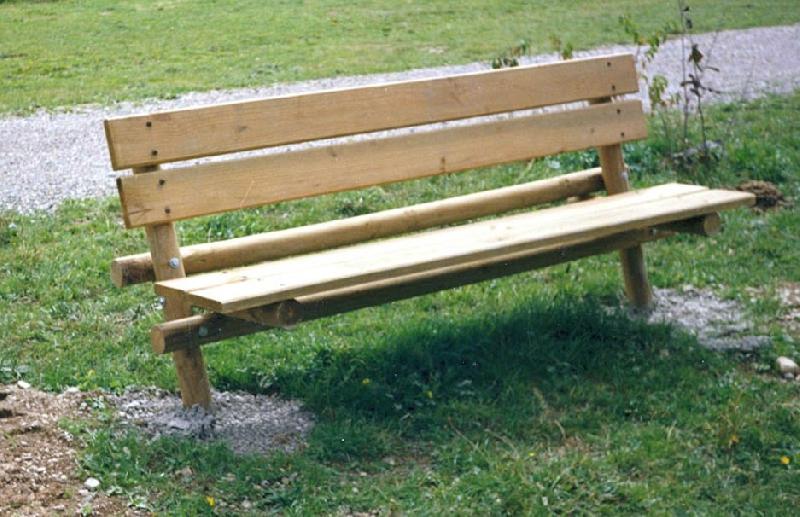 Banc public extérieur en rondin tout bois - traitement autoclave Classe IV - 194 x 60 cm_0