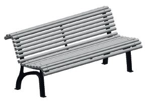 Banc public PYLA - pieds en fonte et bois de Guinée - Réf. 1013 - Lattes en bois de Guinée_0