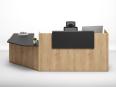 Banque d'accueil en angle AMBIANCE-5 Wood avec comptoir PMR - Normatic_0