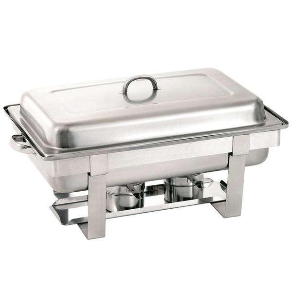 Chafing dish GN 1/1 Bartscher - tout en acier avec bac inox et 2 brûleurs_0