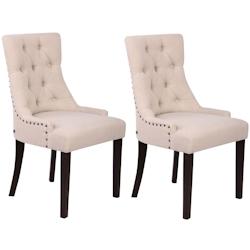 CLP Lot de 2 chaises de salle à manger Aberdeen en tissu Antique/Crème - beige textile 313762_0