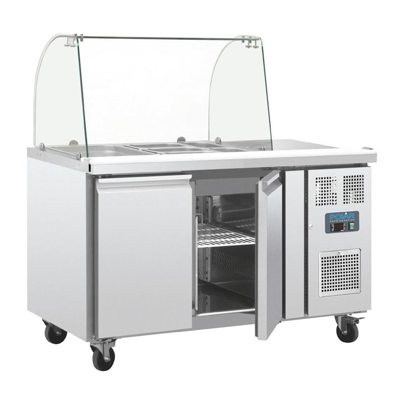 Comptoir de préparation réfrigéré gn avec pare-haleine série u 2 portes - CT393_0