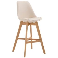 Décoshop26 - Tabouret de bar chaise haute design scandinave moderne en synthétique crème TDB10390 - 3000484969609_0