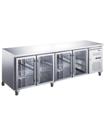 Desserte réfrigérée positive 4 portes vitrée GN1/1 centrale  Référence: AA4PV_0