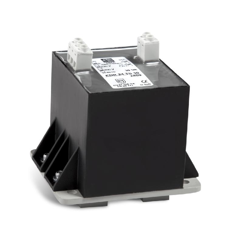 Transformateur monophasé de sécurité EDR 24TS30 - IP20 - fixation sur rail DIN - 30VA - 230-400V / 24V_0