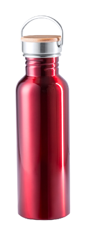 Gourde de sport - acier inoxydable coloré - bouchon en bambou - 750 ml_0