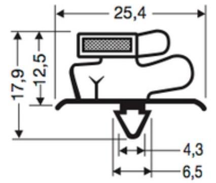 Joint pvc magnetique pour meubles frigos jpc-160_0