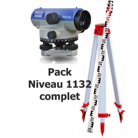 Niveau optique Stonex - précision 1.5 mm/Km - PACK STAL1132D avec trépied et mire télescopique_1