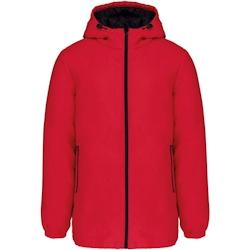 Parka à capuche recyclée imperméable rouge T.XL Kariban - polyester déperlant, finition peau de pêche_0