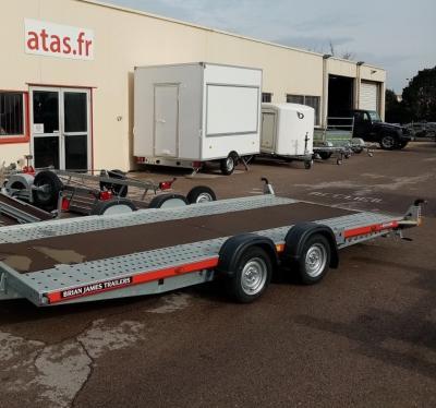 Porte voiture A4 RED 500x200 - 3000 kg PTC Brian James avec rampes intégrées et équipements optionnels_0