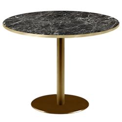 Restootab - Table Ø120cm Rome bistrot marbre noir brillant - noir fonte 3701665200428_0