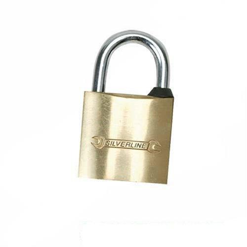 Cadenas en laiton massif 40 mm Silverline MSS03 - Anse en acier trempé et mécanisme à gorges_0