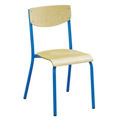 4 chaises scolaires pieds bleus_0
